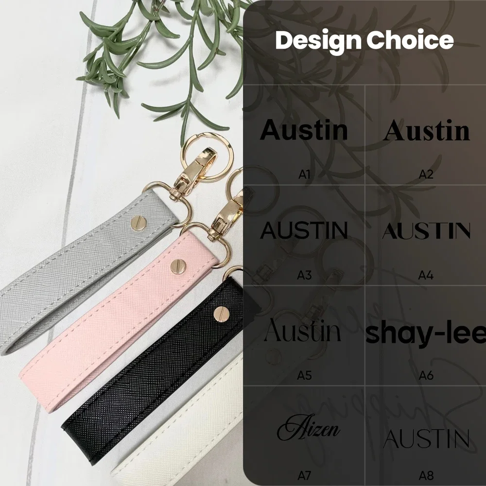 //2027Keychain Personalised Leather Wristlet Wristlet Key Wrist Strap Hands Free Keychain Mothers Day Present for Mum**