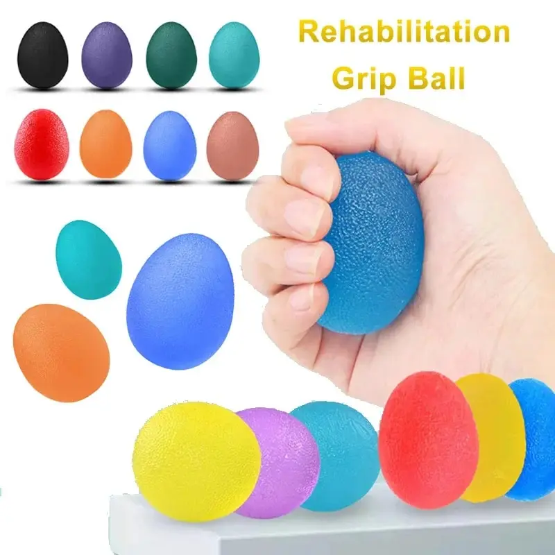 Silicone Hand Grip Ball Egg Men Women Gym Fitness Finger Heavy Exerciser Strength Muscle Recovery Gripper Trainer