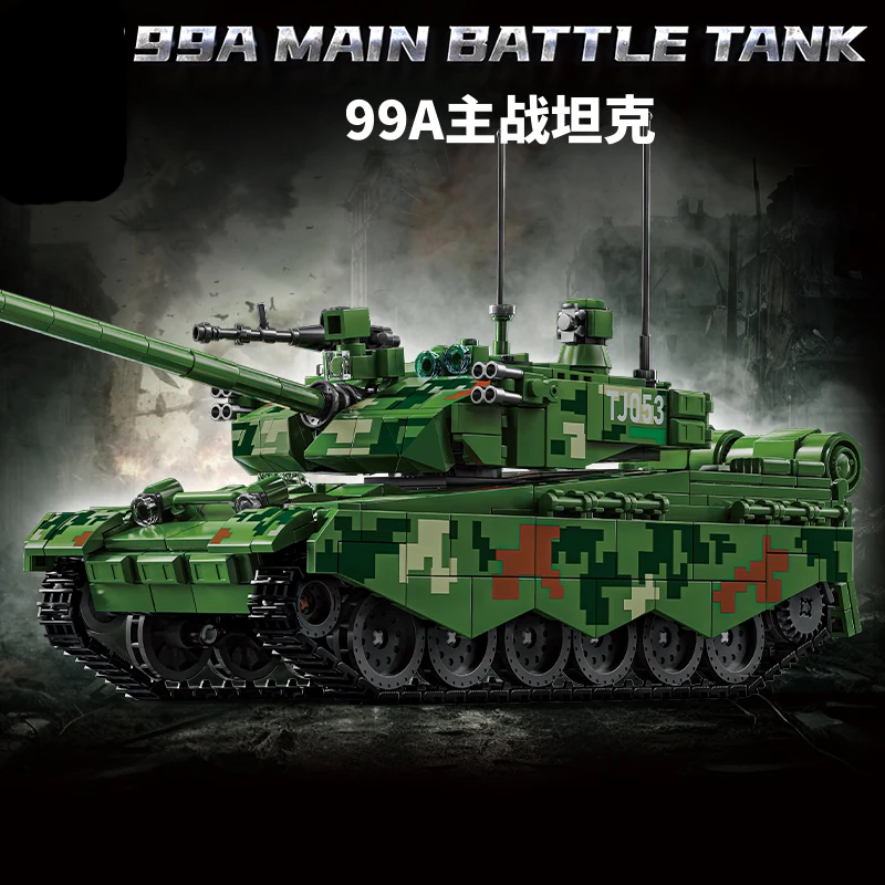 

2025 New German Leopard 2A7 Heavy Tank Model Children's Puzzle Assembly Small Particle Building Blocks Decoration