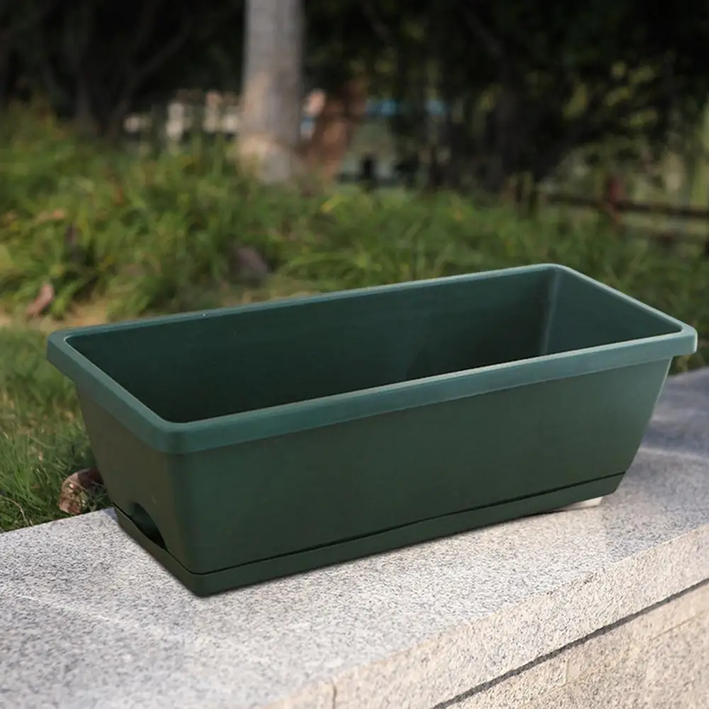 Useful Long-Lasting Rectangular Planter Impact Resistance Rectangular Flower Box Vegetable Growing Pot Multipurpose