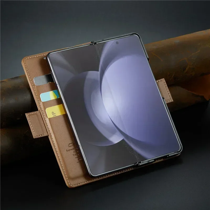 Custodia in pelle a portafoglio magnetica di lusso per Samsung Galaxy Z Fold 7 6 5 Custodia antiurto per porta carte per Galaxy Z Fold6