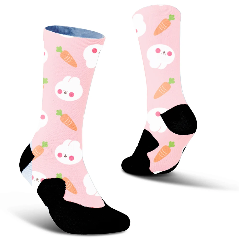 Chaussettes de cyclisme en coton personnalisées, mode AB, dessin animé créatif, couple, printemps, été