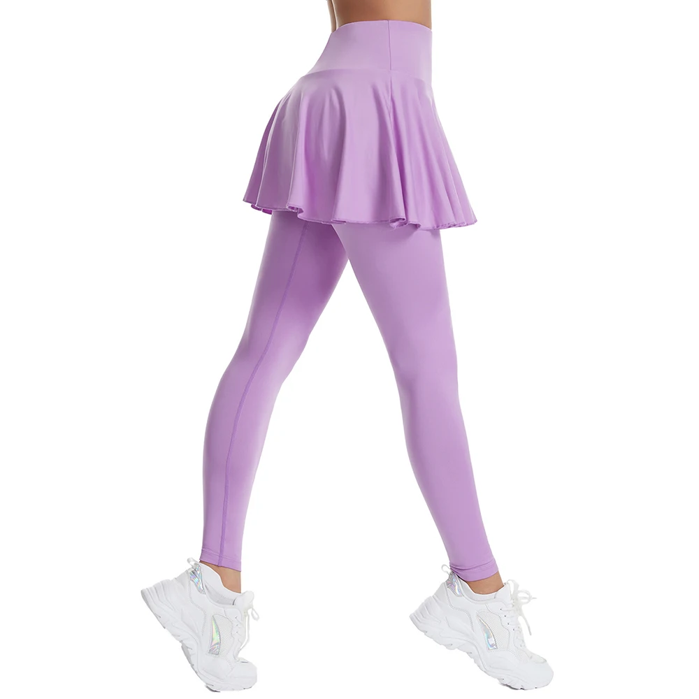 Pleated Skirt Leggings Tennis 2 In1 Pants Women Pocket Tights Girl Fitness High Waist Active Skort Running Gym Yoga Sportswear