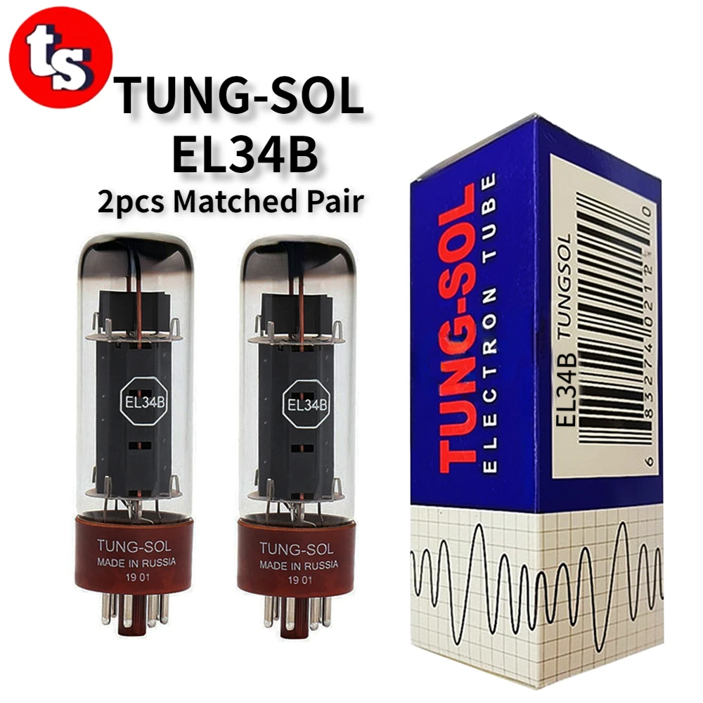 TUNG-SOL EL34B Vacuum Tube HIFI Audio Valve Replace 6CA7 6P3P 6L6 Electronic Tube Amplifier Kit DIY Matched Quad El34