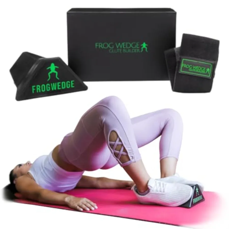 Accesorio de entrenamiento de glúteos para entrenamiento en casa con banda para glúteos, círculo de cadera, ejercicio de bomba de rana patentada para construcción de glúteos, color negro