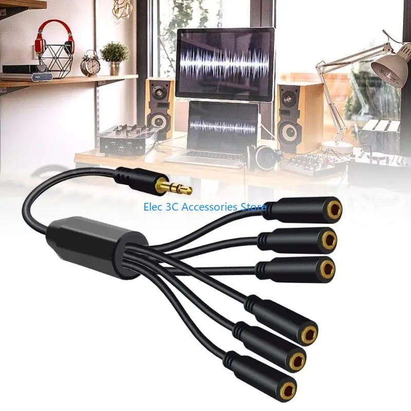 Y51A 1 إلى 6/5/4/3 منفذ كابل Aux سماعات محولات AUX سلك لسماعات الهواتف #4