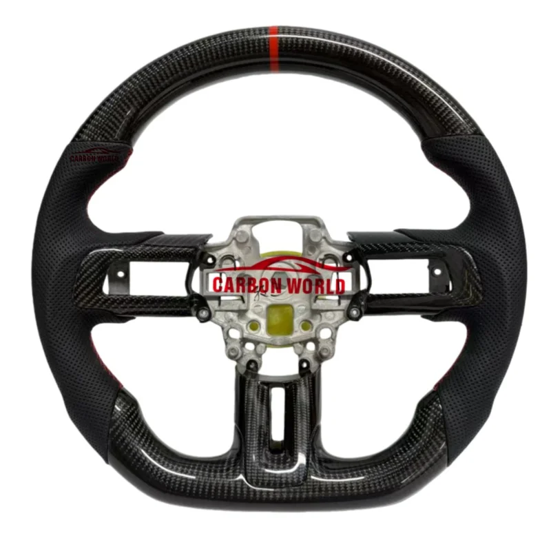 

Спортивный руль из углеродного волокна и кожи подходит для Ford Mustang 2015, 2016, 2017, 2018, 2020, 2021, 2022, и 2022.