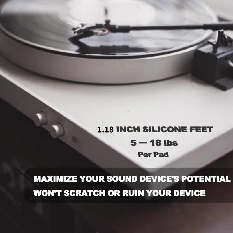  Easy Installation Silicone Damping Feet Pad For Hifi Rack Systems 5-18lbs Pad