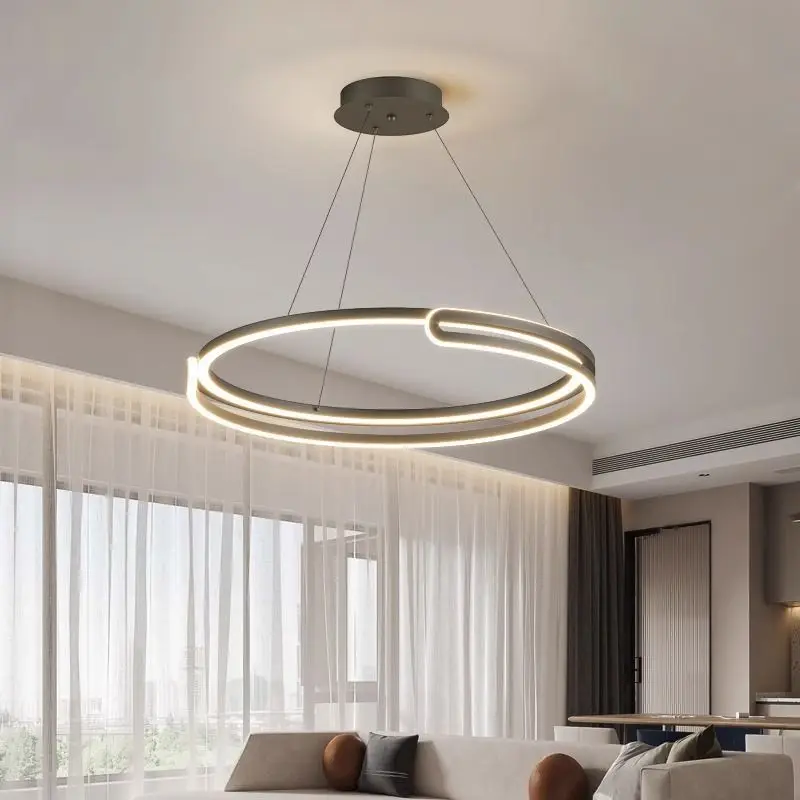 

Новая кольцевая люстра для столовой, современные лампы для главной спальни, простая гостиная, скандинавский минималистичный стиль, спальня