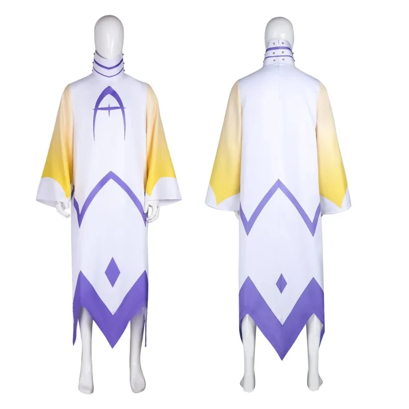 Hazbin Adam คอสเพลย์อะนิเมะโรงแรม First Man Robe เสื้อ Angel Halo เสื้อผ้าคอสเพลย์ชุด Unisex ปาร์ตี้ฮาโลวีนผู้ใหญ่เครื่องแต่งกายบุรุษ