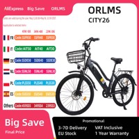 ORLMS CITY26  Adult Electric Bike 500W Motor 48V15Ah Battery City Commuter Electric Bicycle 26 Inch Tire City E-Bike