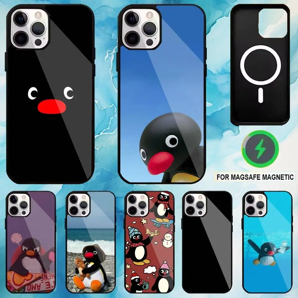 

Happy P-Pingu Penguin Funny Phone Case For iPhone17,16,15,14,13,12,11 Plus,Pro Max Magnetic For Magsafe Wireless Charging