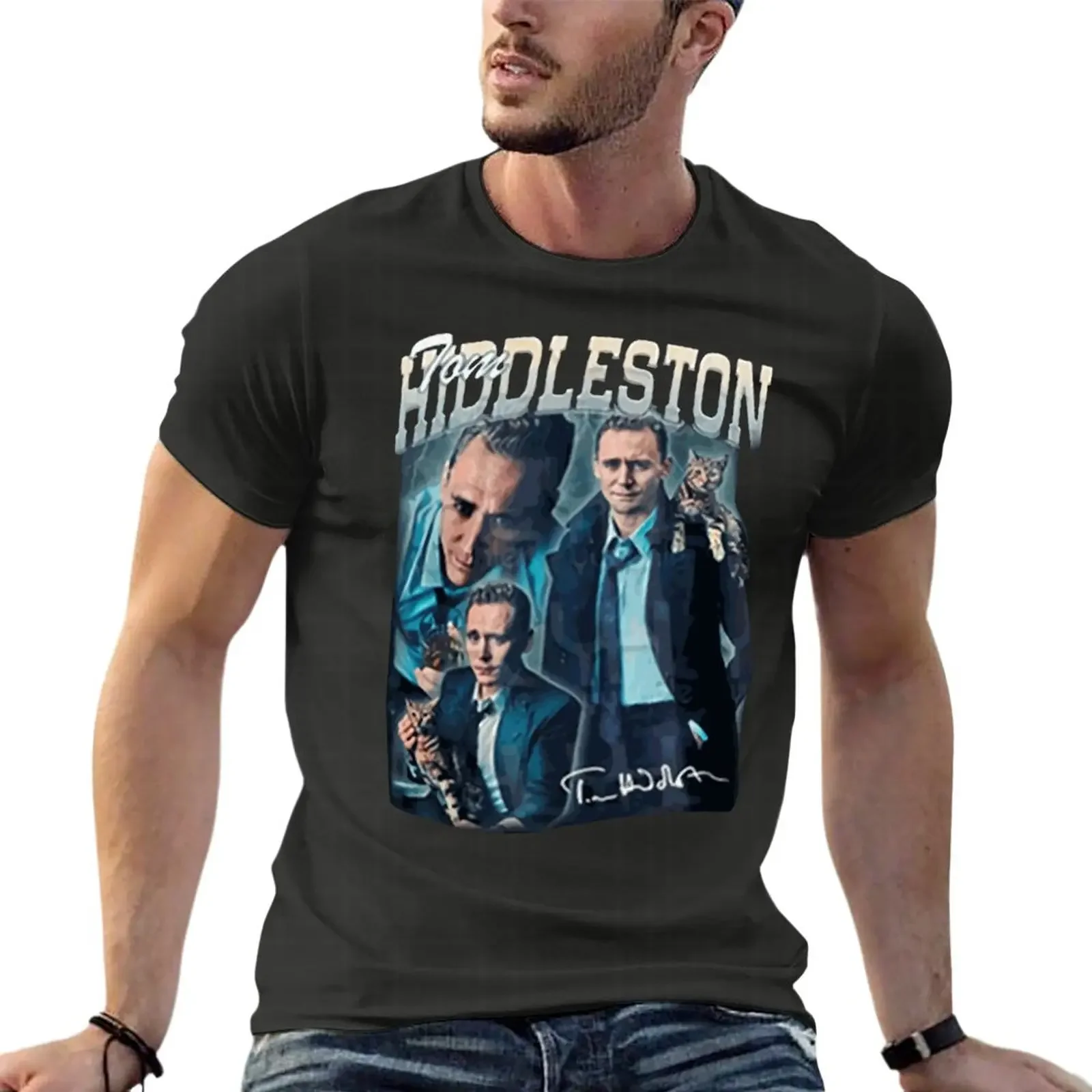 

Tom Hiddleston Lokkii футболка большого размера для мужчин, одежда 100% хлопок, уличная одежда, яркие футболки