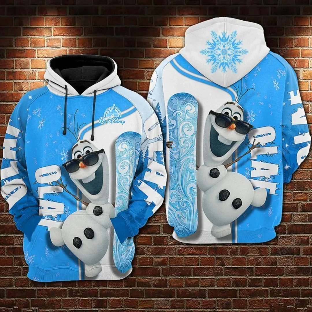 Disney Frozen Olaf 3D Printed Hoodie Mens Ladies Casual Sweatshirt Zipper Hoodie Harajuku Streetwear Kids Pullover Hoodie