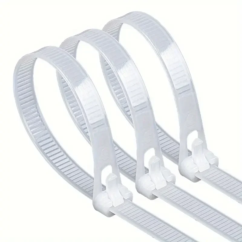 100 Reusable Cable Ties, Cable Lock Loop Nylon Ties Removable, Recyclable, Mixed Colours, Black, White