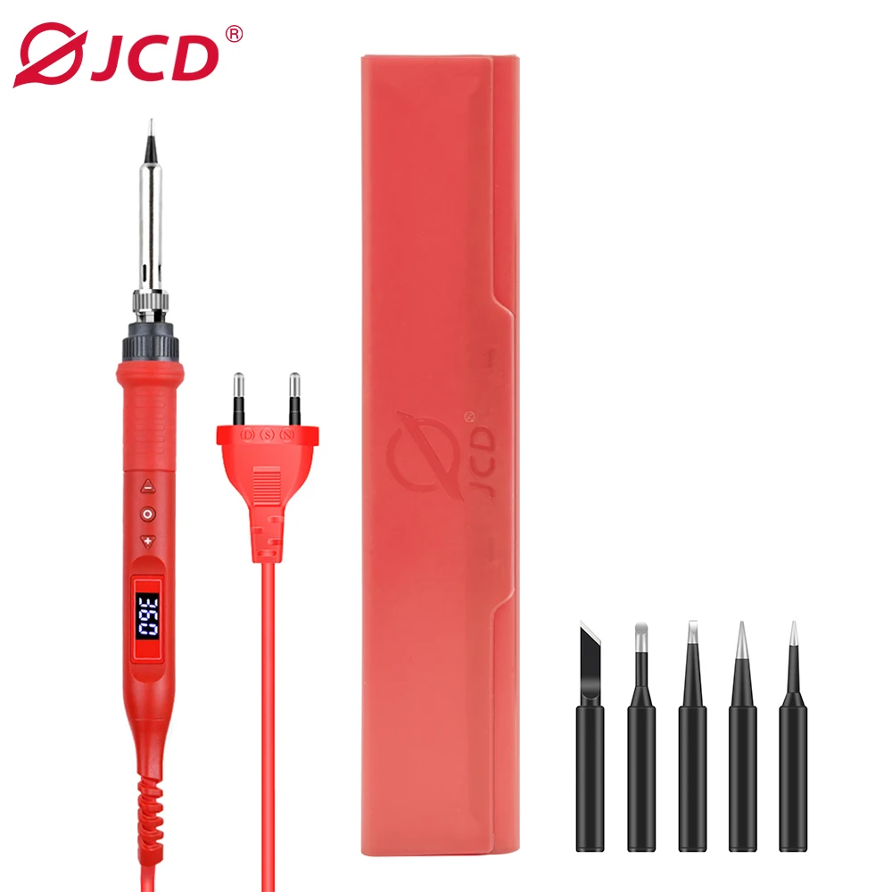 

JCD 80W Digital Electric Soldering Iron Set Kit 220V 110V Temperature Adjustable LCD Display Solder Welding Iron Tool Tips 908UR