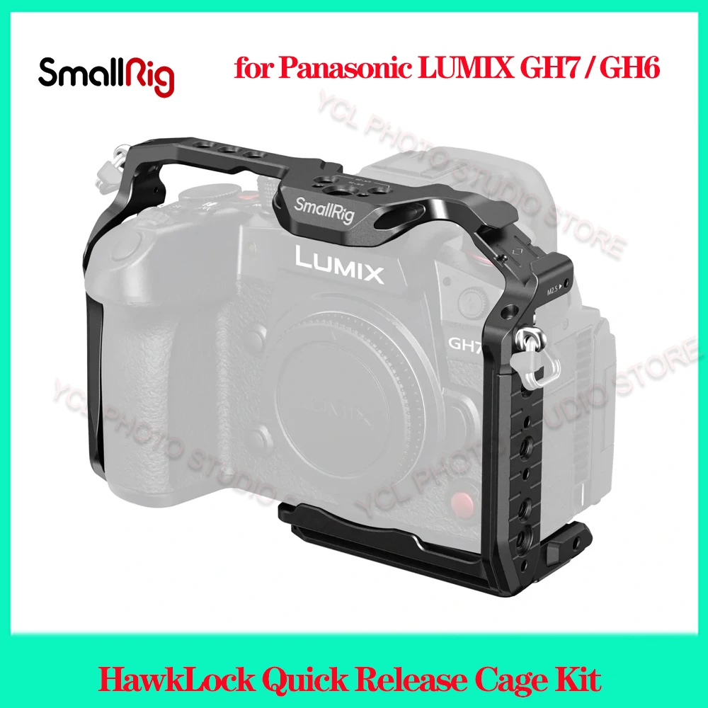 

SmallRig HawkLock Quick Release Cage Kit for Panasonic LUMIX GH7 / GH6 Quick Release Portable Low-Angle Kit For Cameras