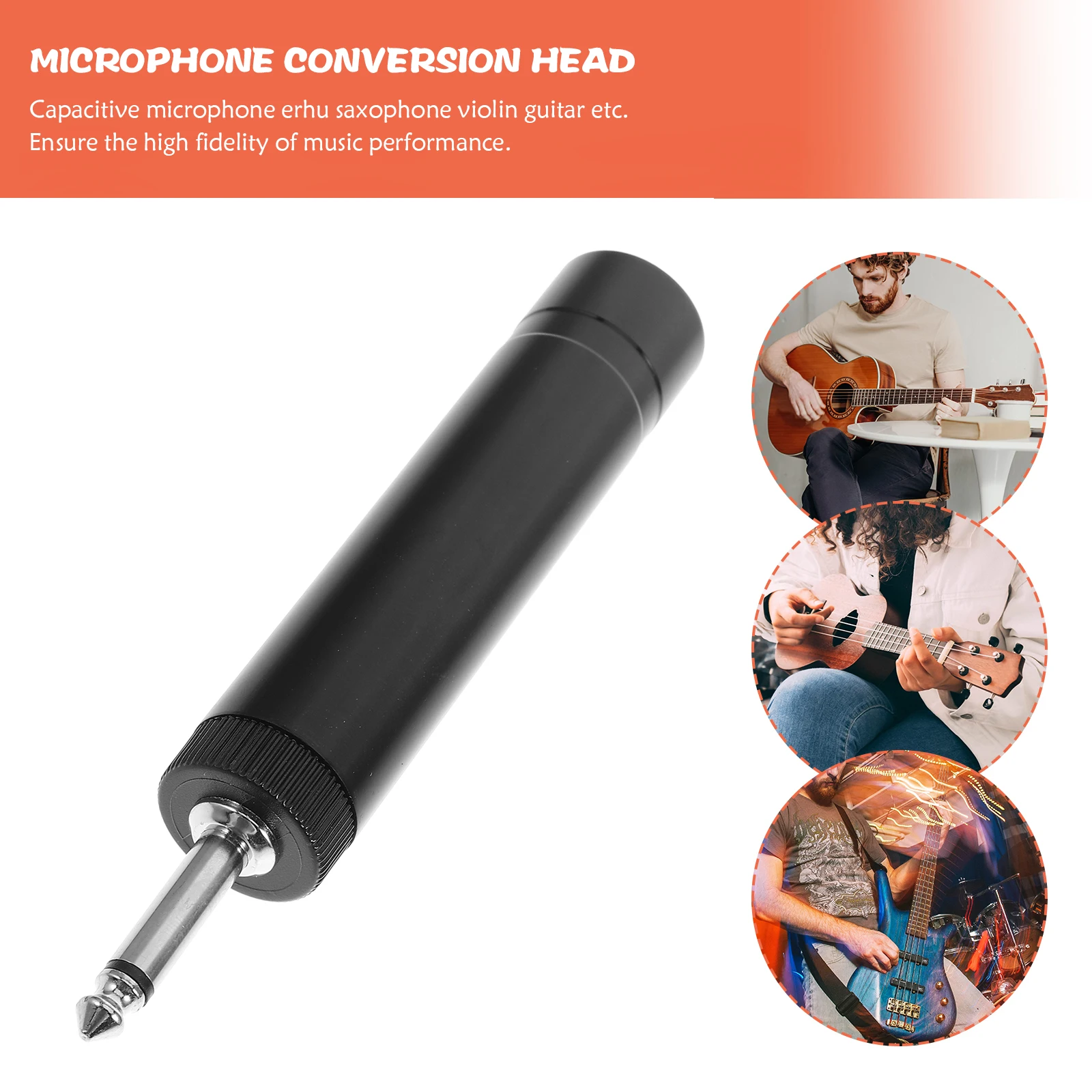 

6.35Mm To 3.5Mm Jack Adapter For Mic Instrument Converter Multifunctional Audio Adapter For Guitar Microphone Stereo Headphone