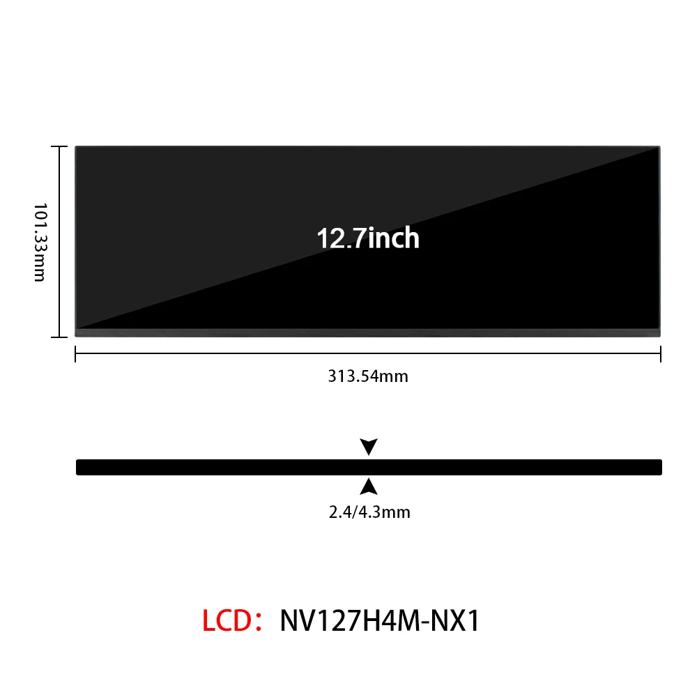 Imagem -02 - Display Lcd para Tela Secundária Nv127h4m-nx1 Barra Ips com Placa tipo c Tela Sensível ao Toque Aida64 280x864 127 Polegadas