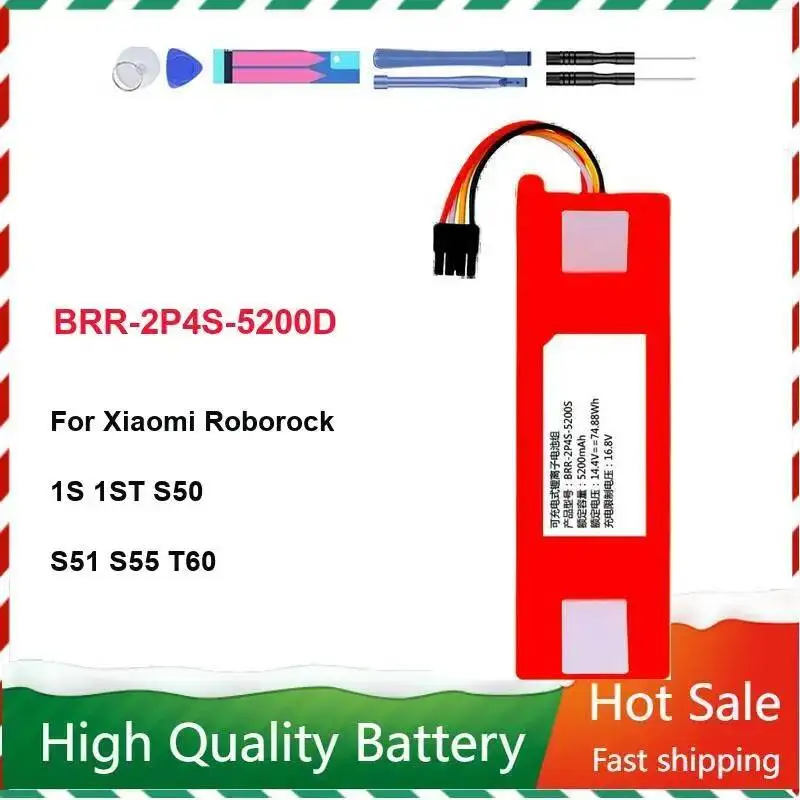 

Аккумулятор для робота-пылесоса Brr-2P4S-5200D 5200 мАч для Xiaomi Roborock 1S 1ST S50 S51 S55 T60