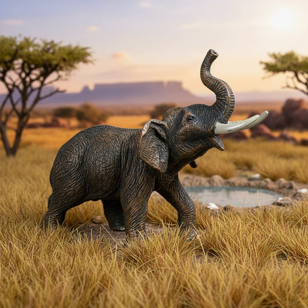 Modello di animale selvatico della giungla artificiale Rinoceronte Cavallo Mini modello di elefante Leopardo Orso polare Giocattolo tigre realistico