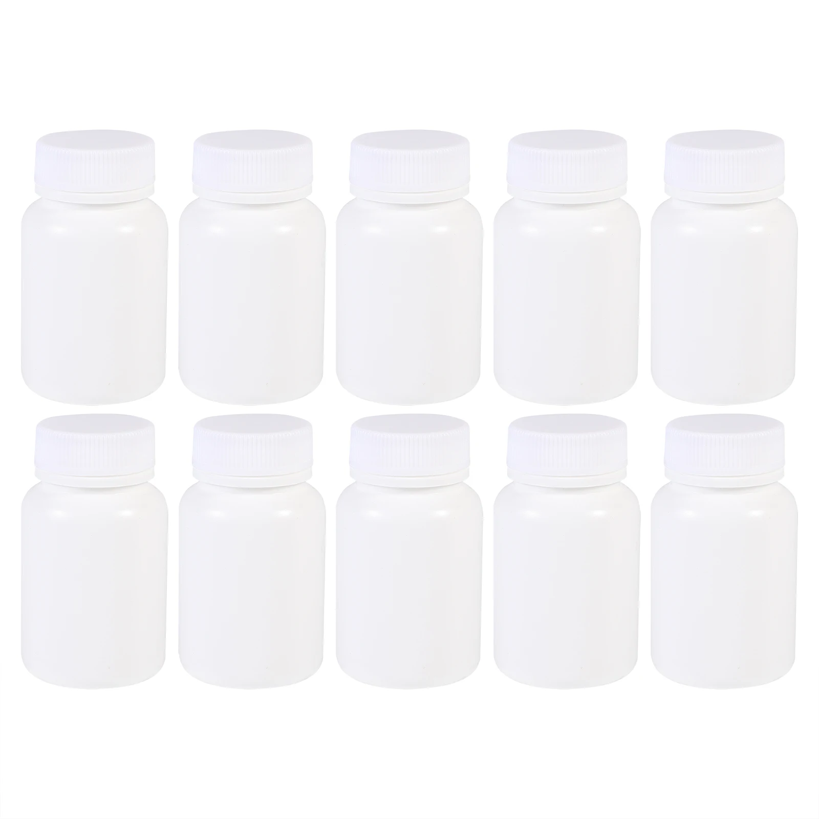 

10 Pcs Plastic Bottles Wide Mouth Portable Pill Containers Empty HDPE Leak Proof Design For Pharmacies Labs Vet Offices