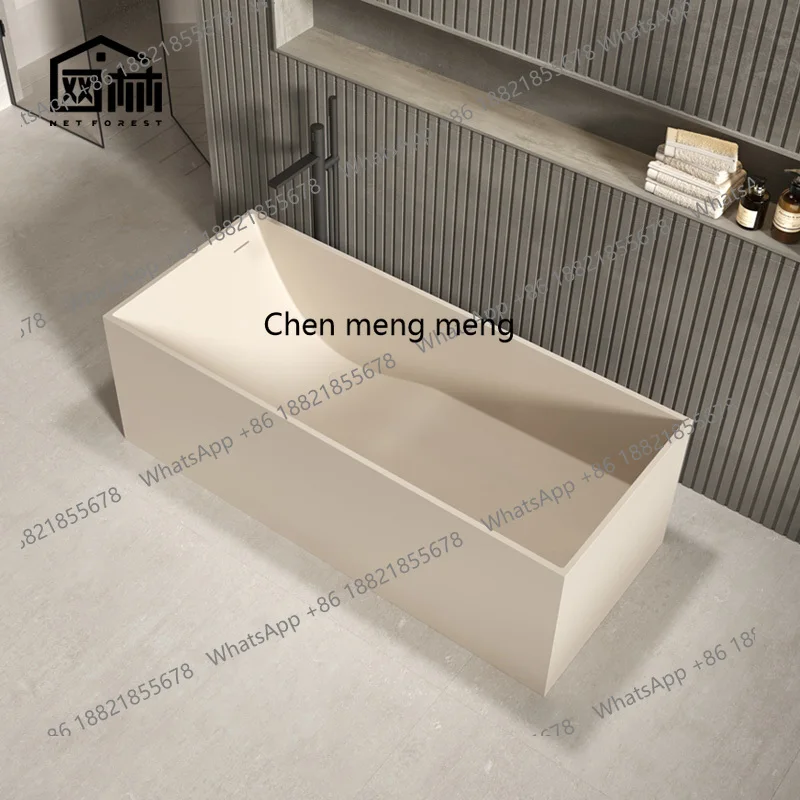 

Rectangle milk coffee color freestanding bathtub hotel bed and breakfast bathroom double bathtub