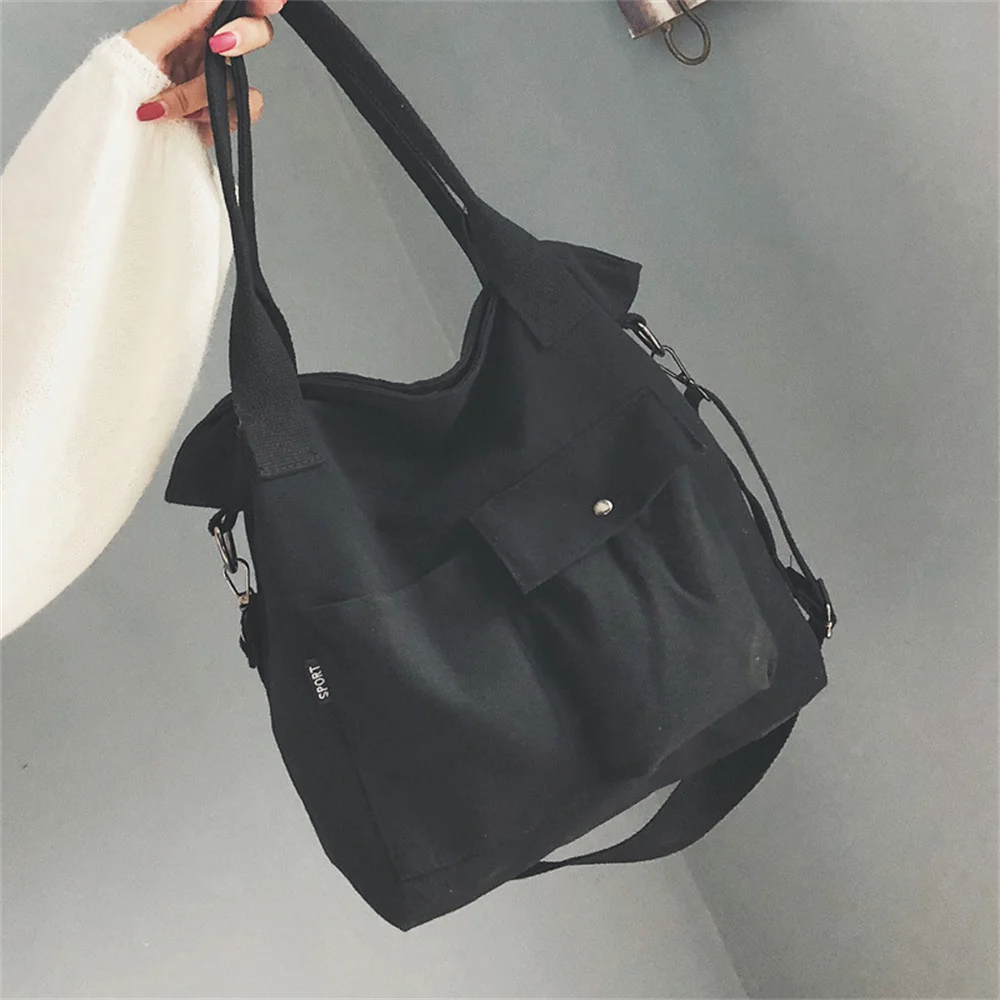 Bolsa escolar de lona de grande capacidade para mulheres, bolsa de ombro único, crossbody, simplicidade, casual, universitária, japonesa, coreana, INS