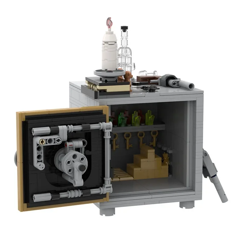 Moc Cowboy Strongbox Model Safe Schatkist Decryptie Doos Bouwstenen Kit Creativiteit Puzzel Speelgoed Voor Kinderen Verjaardagscadeau