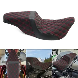 Motorcycle PU Leather Two Up Driver Front Rear Passenger Seat For Harley Touring Electra Glide Street Glide Road King CVO 09-23