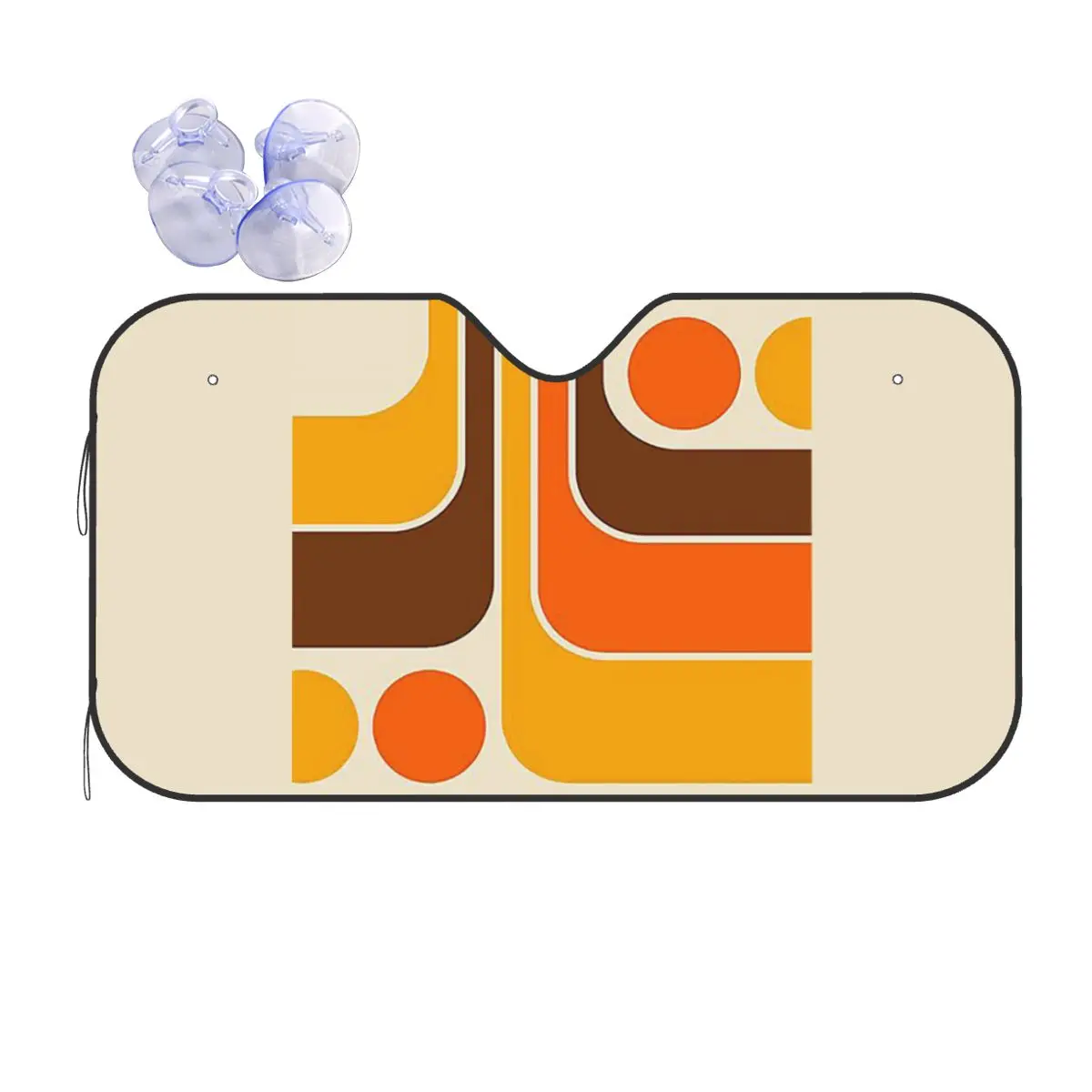 

Retro Geometric Design 62 Sunshade Windscreen Car Front Windshield Window Sun Visor Accessories Covers