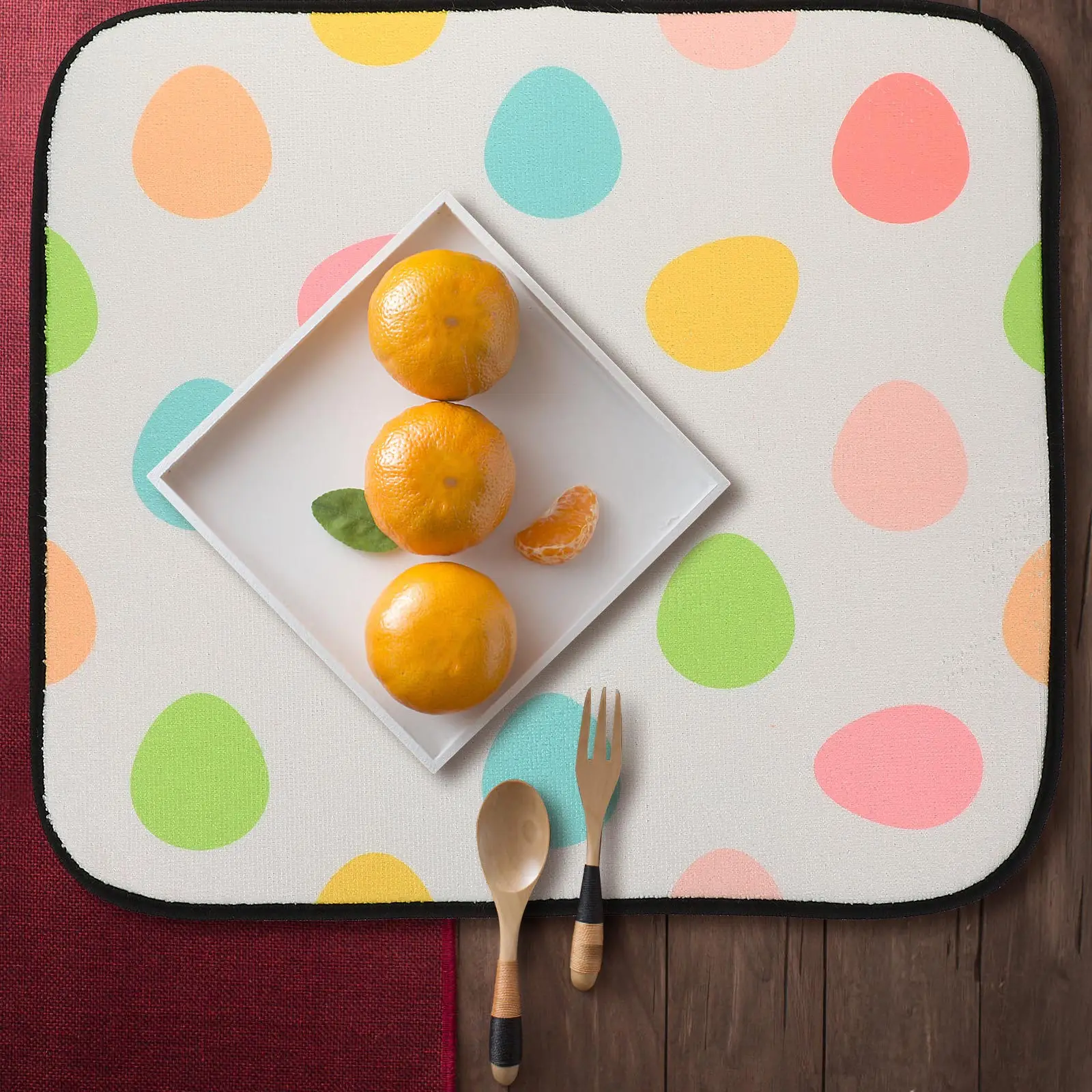 

Kitchen Dish Drying Mat Heat Resistant Decorative Wear-Resistant Tableware Pad Reusable Washable Counter Mat Household Drying