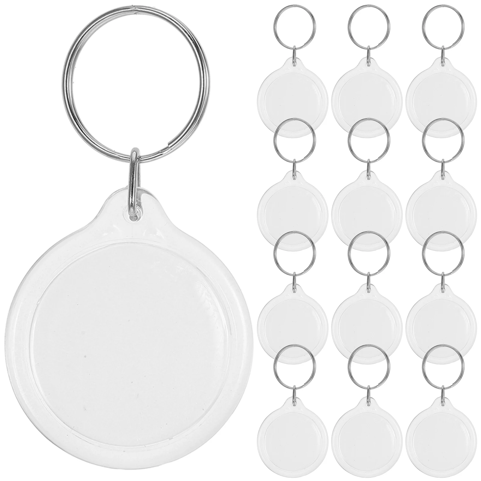 

100Pcs Easy Assemble Resistant Acrylic Photo Frame Keychain Customizable Gift for Loved Ones Circular Photo Frame