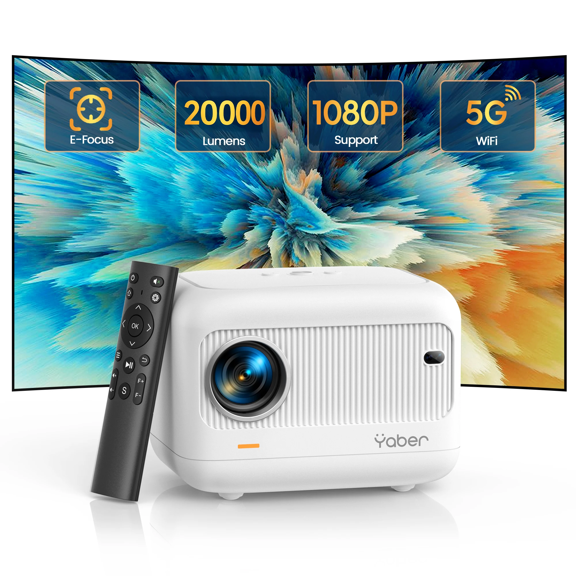 Yaber L1 Mini projecteur 4K 1080P Support projecteur Portable 20000 Lumens Android BT5.2 WIFI6 cinéma maison Yaber L1 Mini projecteur 4K 1080P Support projecteur Portable 20000 Lumens Android BT5.2 WIFI6 cinéma maison