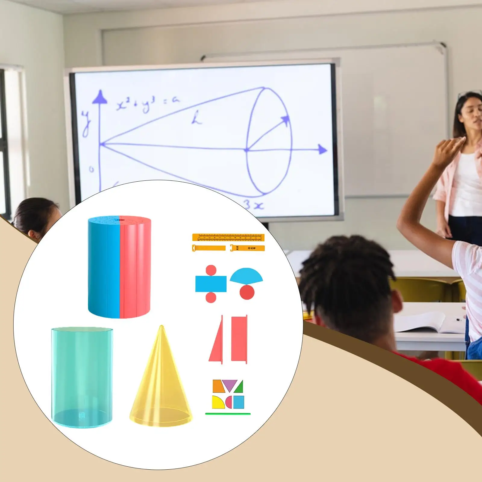 Wiskundeleermiddelen Volume Oppervlaktegebied Demonstratiekit Geometrische vorm Wiskundeleermiddelen