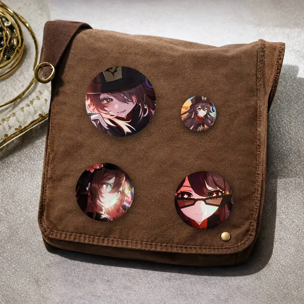 Hutao GE-nshin IM-pact Round Brooch Badge Jewelry Pins Gifts For Friends Bag Hat Shirt Decor