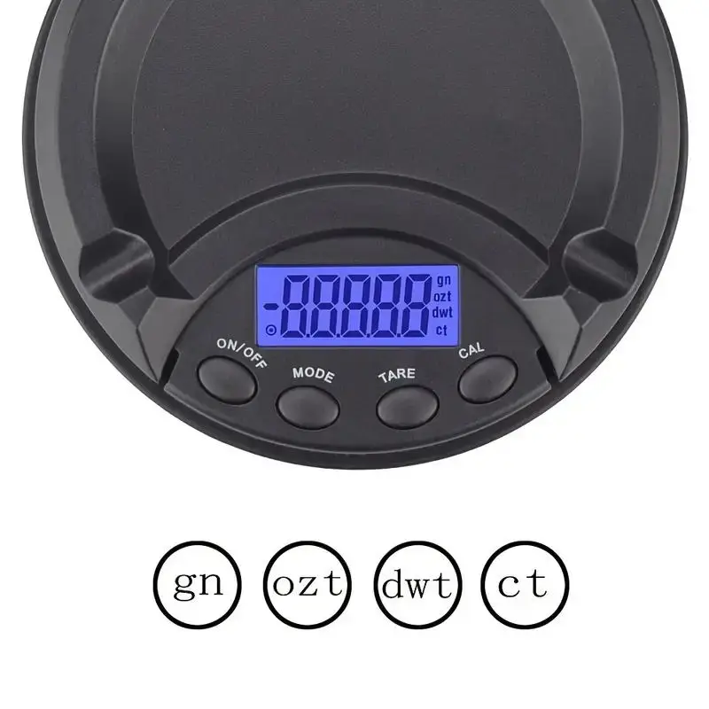 Imagem -03 - Balança de Bolso Digital Eletrônica com Luz de Fundo Azul Balança Portátil Display Lcd Cinzeiro Jóias Ouro Diamante Comida Chá Pesando