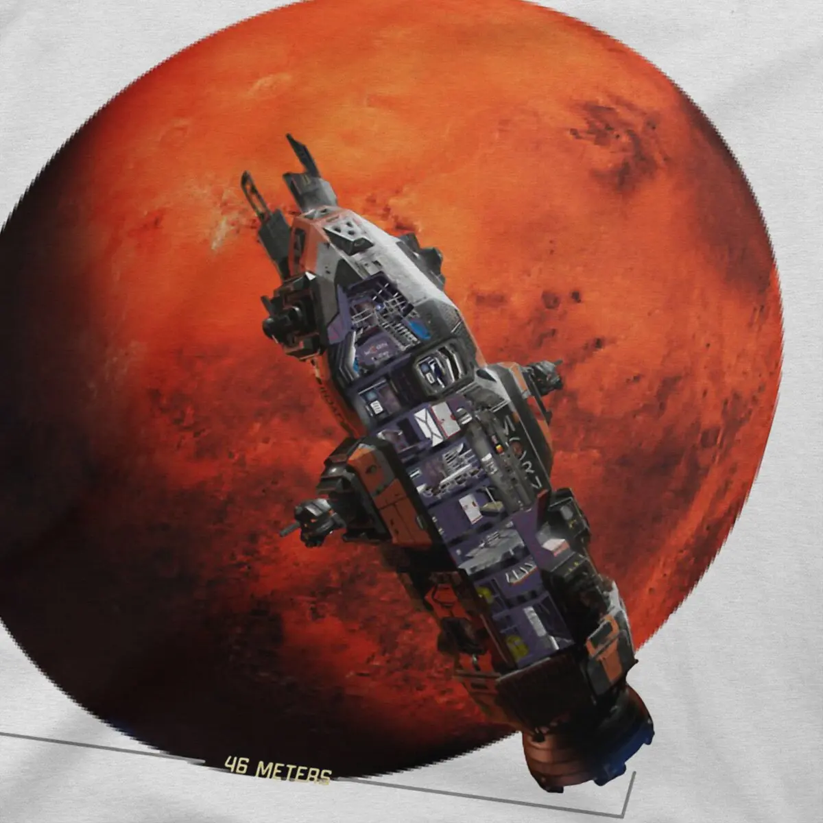 The Expanse Rocinante Ship Space Mars Planet Tshirt Graphic Men Tops Vintage Homme Summer Polyester Clothes Harajuku T Shirt