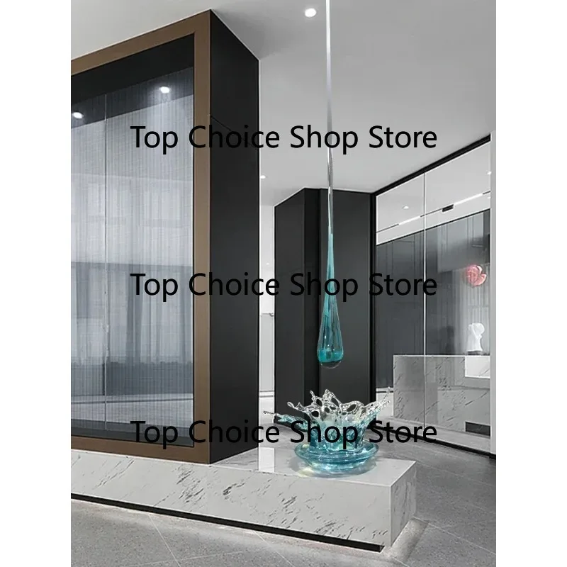 Modern Simple Transparent Resin Water‑Drop Sculpture Ornament For Hotel Lobby Art Decoration Display