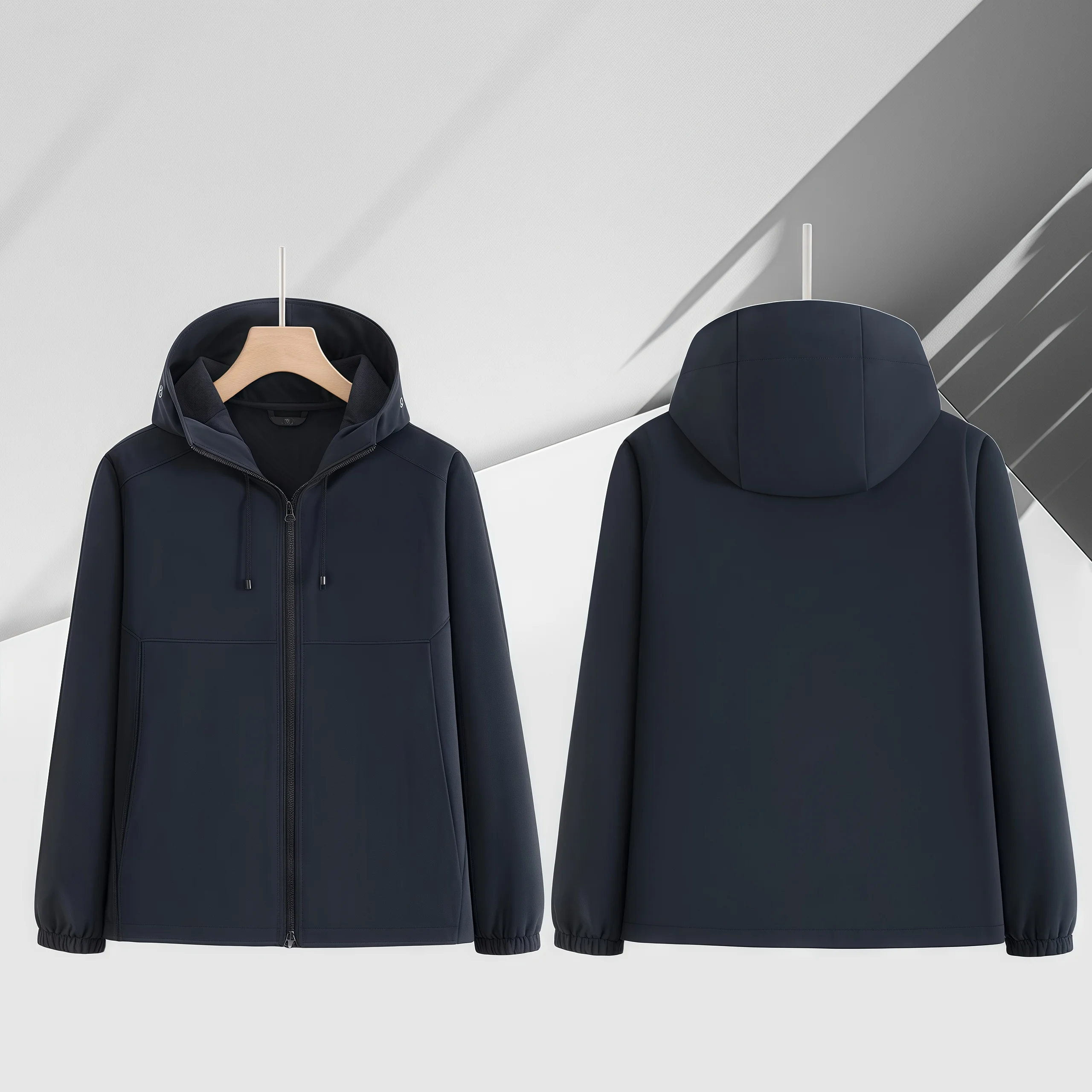 Two wear trench  Fleece hooded soft shell Windbreaker Detachable sleeves transform into a vest  warm waterproof windproof hiking