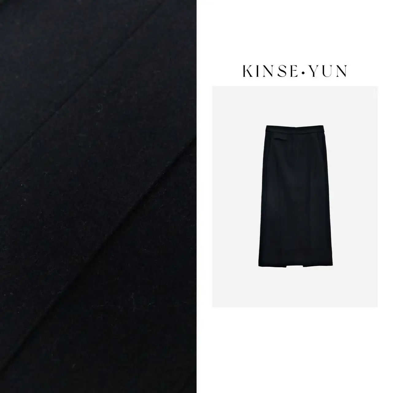 

Bla Label Wool Skirt Skin-friendly High Waist H-ape Commute Sle Ba Slit Long f Skirt for Ladies Daily Wear