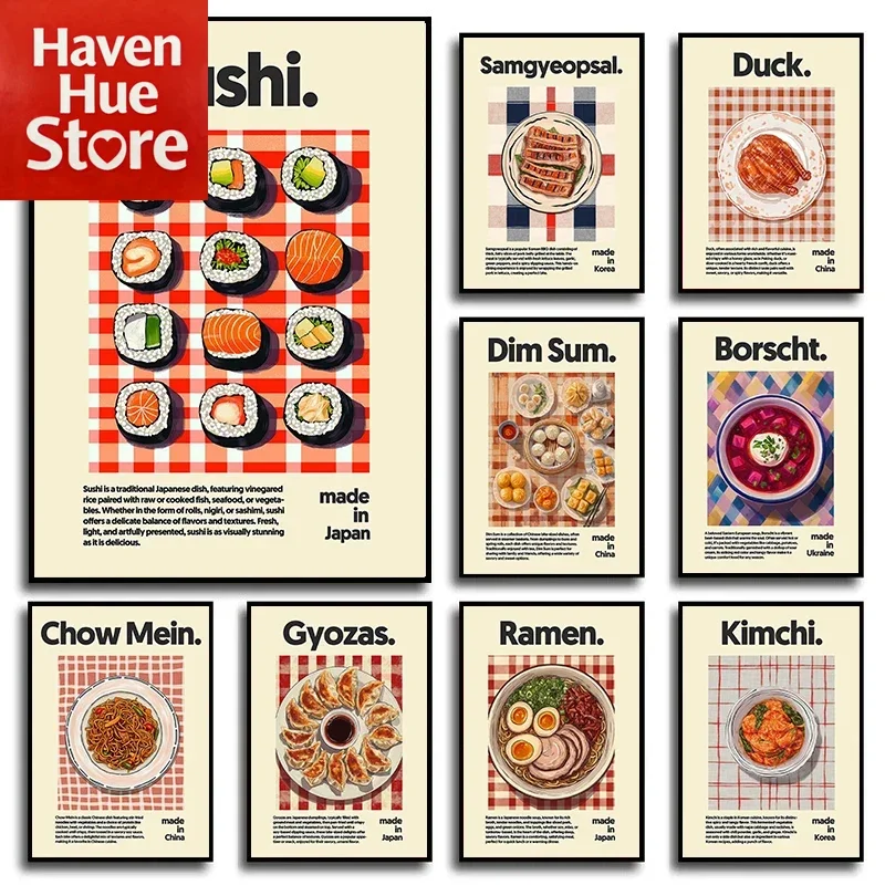 Póster de pintura en lienzo de comida asiática, Ramen Hot Pot, cocina china, japonesa y coreana, póster de pared impreso, imagen para artes de pared del hogar,fram