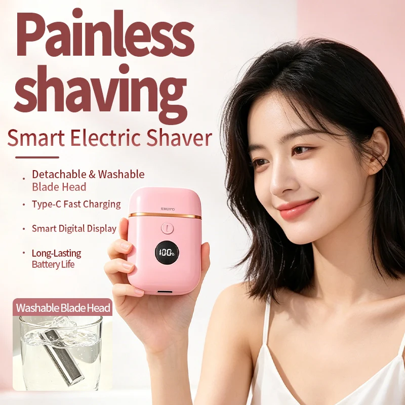2-in-1 shaving device suitable for women's private parts, LED digital display screen, silent home hair clipper, compact and port