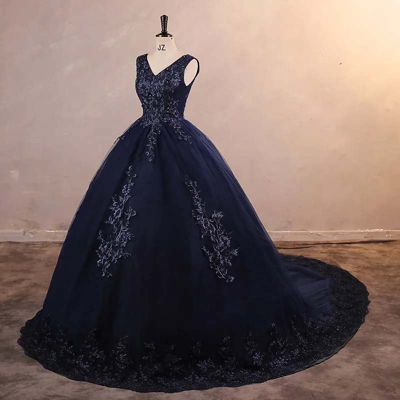 Sonhar Vestidos nowa nowoczesna sukienka na imprezę ciemna niebieskie sukienki Quinceanera klasyczna suknia balowa prawdziwe zdjęcie suknia wieczorowa niestandardowy kolor