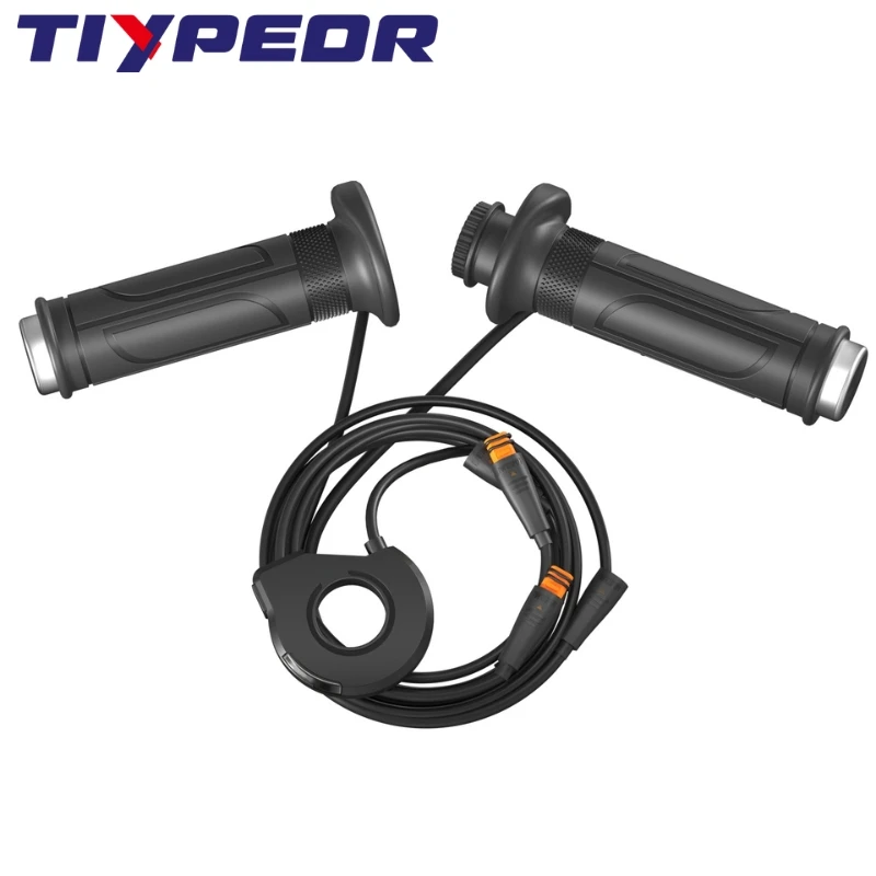 TIYPEOR Motorcycle Heated Grips Kit 5 Levels Adjustable Handlebar Warmer with Memory Function DC 12V 22mm for Scooter ATV Winter