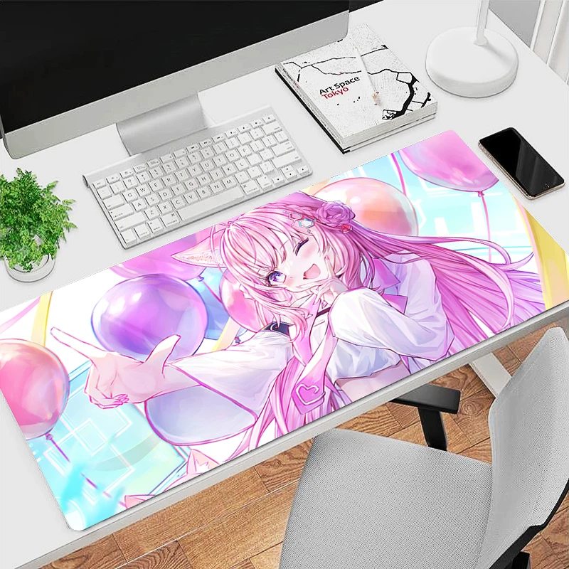 Hololive Hakui Koyori Kawaii Anime Girl Mouse Pad Laptop Gaming Accessories Mousepad PC Gamer Cabinet Non Slip Desk Mat Carpet