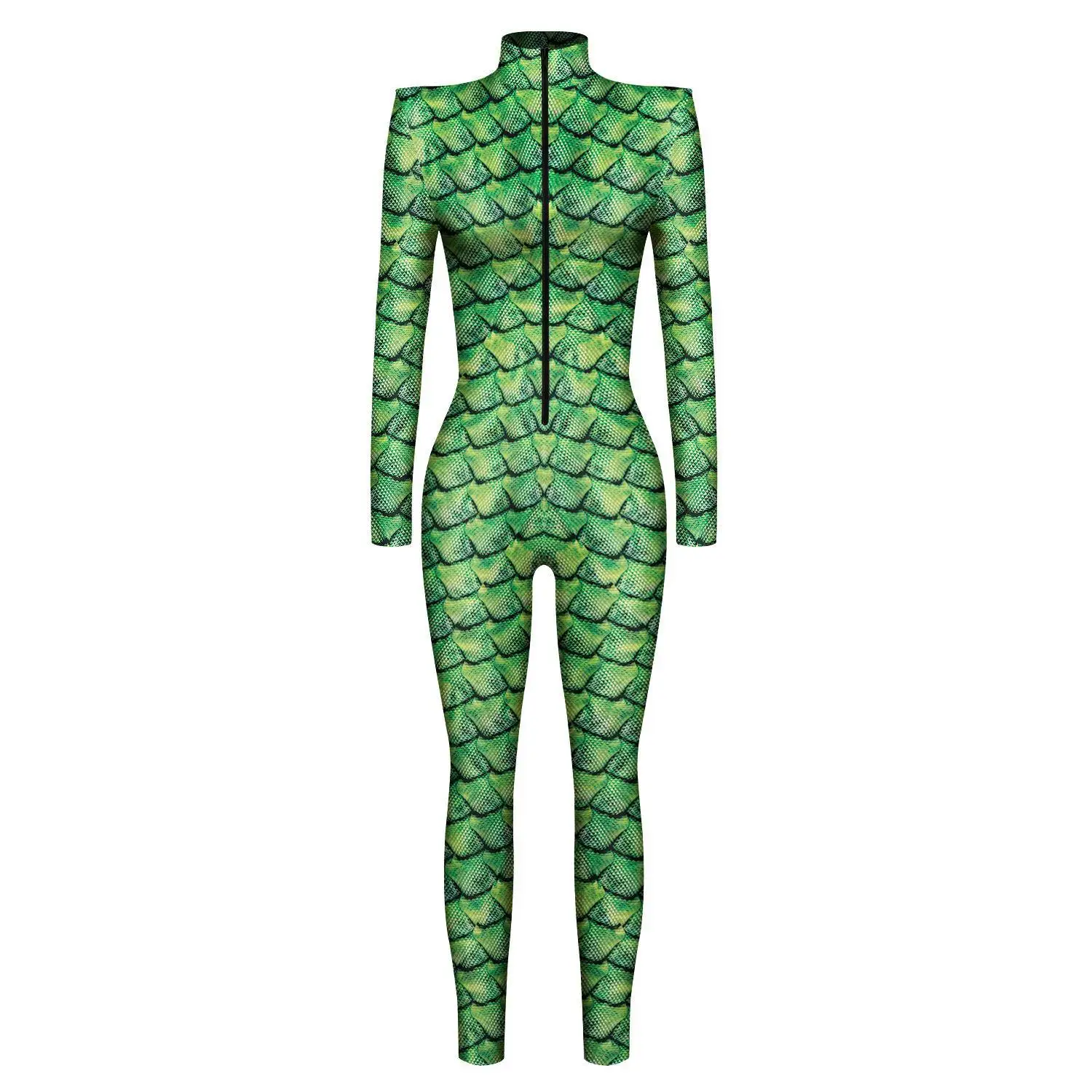 Damen Herren 3D-Gedruckter Tier-Schlangenschädel Cosplay-Bodysuit Erwachsenen-Halloween-Cosplay Zirkus-Radfahrer-Kostüm Karneval-Jumpsuit – Detail 7