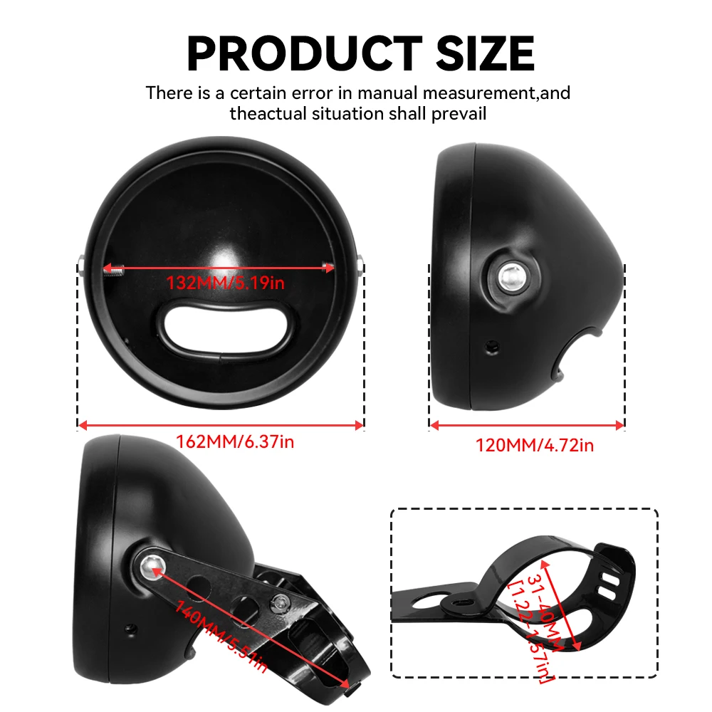 5.75 inch LED Headlight Bucket for Harley Headlight HeadLamp Housing Cover Bucket Light Moto 5-3/4
