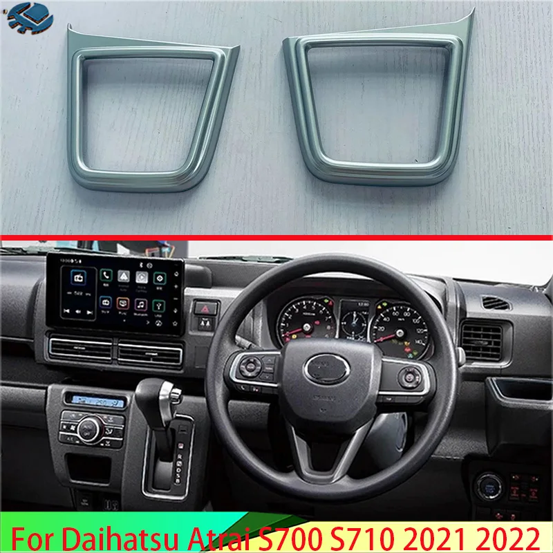 For Daihatsu ATRAI HIJET CARGO 2021 2022 Car Accessories ABS Chrome Front Center Console Cup Drink Holder Cover Trim