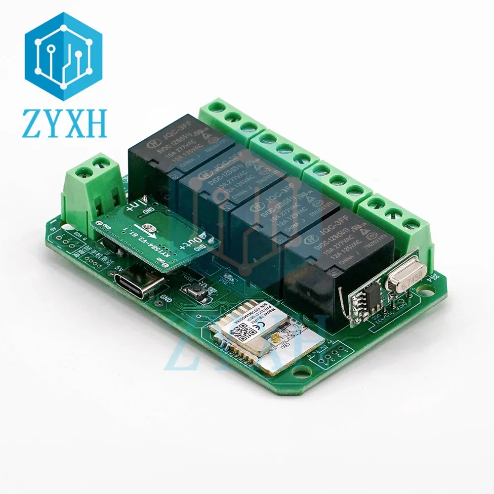 Tuya 4CH WiFi/Zigbee Remote Control Smart Switch DC 7-27V AC 85-250V DIY Relay Module for Garage Door Smart Light Control